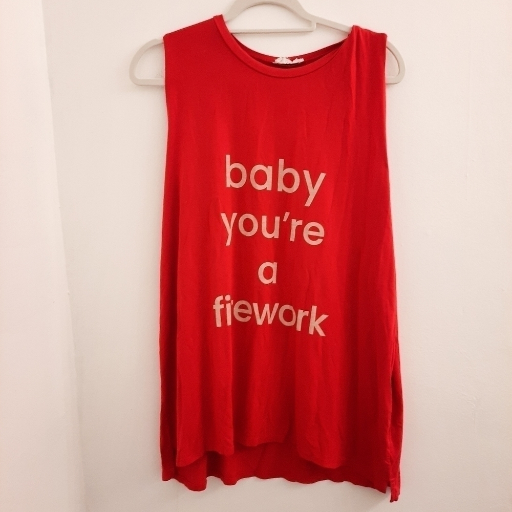 AJ My Amelia James Red Katy Perry Fireworks Tank Top 3XL